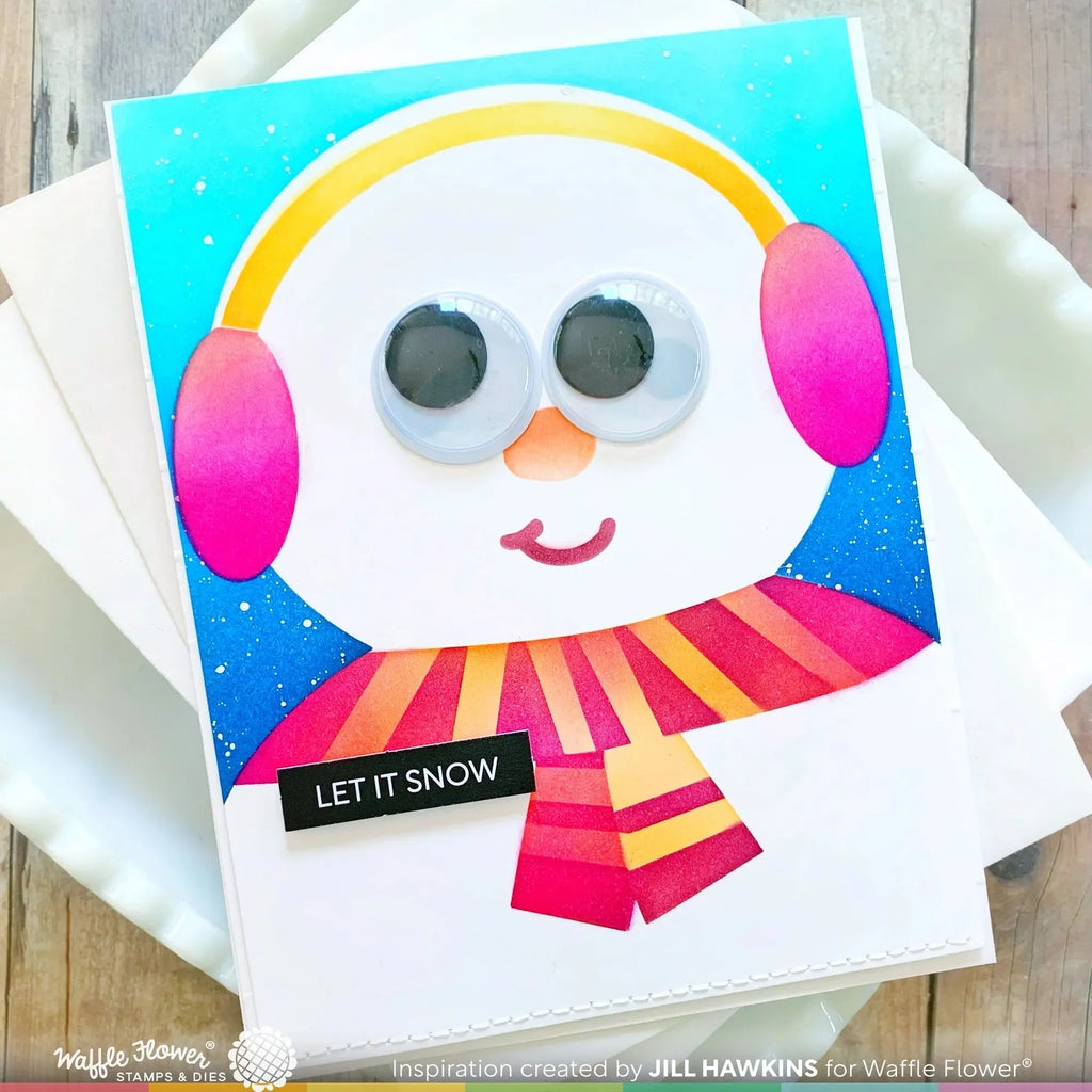 Waffle Flower Oversized Snowman Stencils 421749 vivid colors