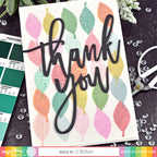 Waffle Flower Oversized Thank You Dies 421135 leaves