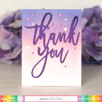 Waffle Flower Oversized Thank You Dies 421135 purple ombre
