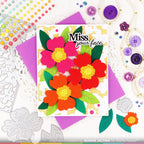 Waffle Flower Paper Hug Sentiments Clear Stamp and Die Set wfc1953 bright colors
