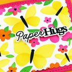 Waffle Flower Paper Hug Sentiments Clear Stamp and Die Set wfc1953 butterflies