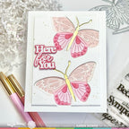 Waffle Flower Paper Hug Sentiments Clear Stamps 421953 butterflies