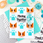 Waffle Flower Patchwork Cat Stencil and Tiny Square Texture Die Set for you