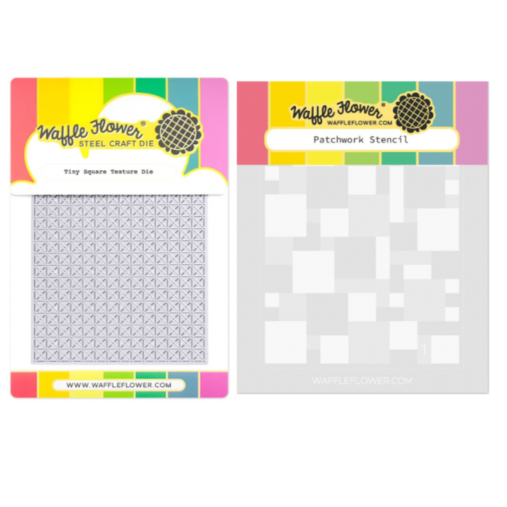 Waffle Flower Patchwork Stencils and Tiny Square Texture Die Set