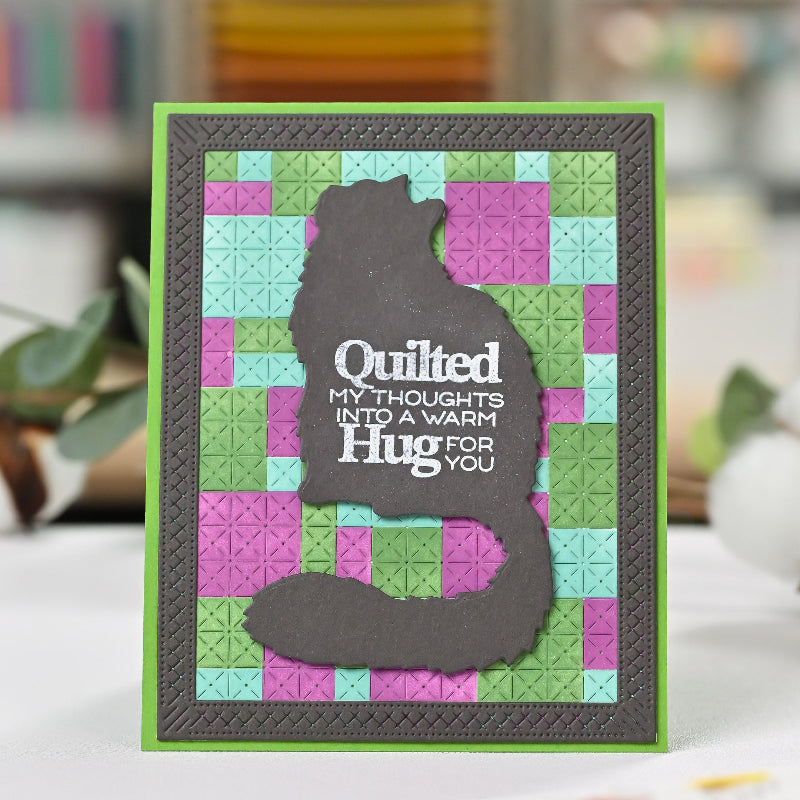 Waffle Flower Patchwork Stencils and Tiny Square Texture Die Set hug