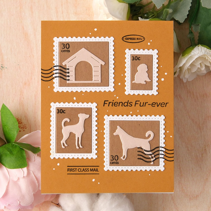 Waffle Flower Pawder Day Sentiments Clear Stamp and Die Set friends