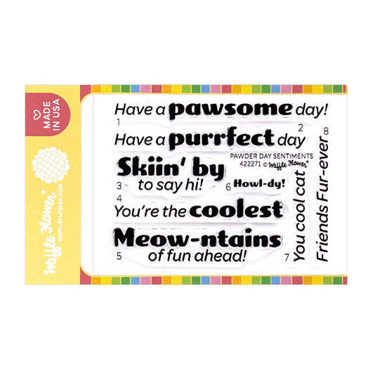 Waffle Flower Pawder Day Sentiments Clear Stamps 422271 
