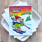 Waffle Flower Pawder Day Sentiments Clear Stamps 422271 skis