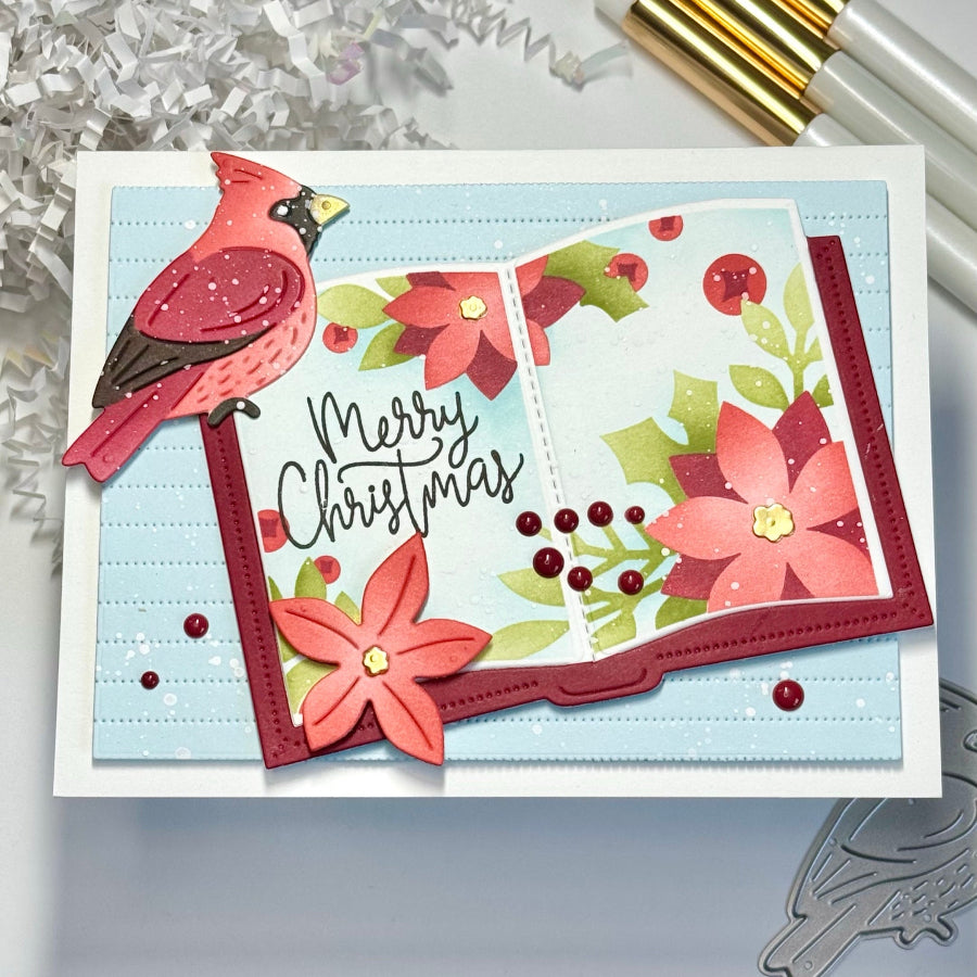 Waffle Flower Piercing Lines Texture Die 422130 cardinal