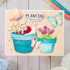 Waffle Flower Plant Marker Dies 422492 turquoise planters