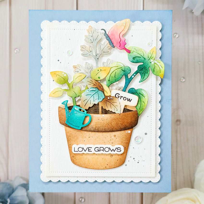 Waffle Flower Plant Marker Dies 422492 watering can