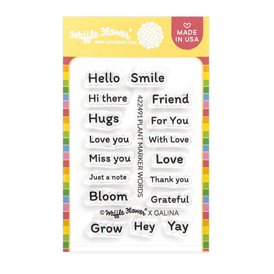 Waffle Flower Plant Marker Words Clear Stamp and Die Set image 1