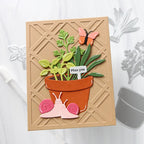 Waffle Flower Plant Marker Words Clear Stamp and Die Set two pink snails | color-code:ALT01