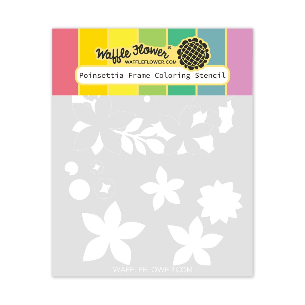 Waffle Flower Poinsettia Frame Coloring Stencil 422135