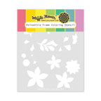 Waffle Flower Poinsettia Frame Coloring Stencil 422135