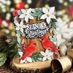 Waffle Flower Poinsettia Frame Dies 422134 season's greetings | color-code:ALT01