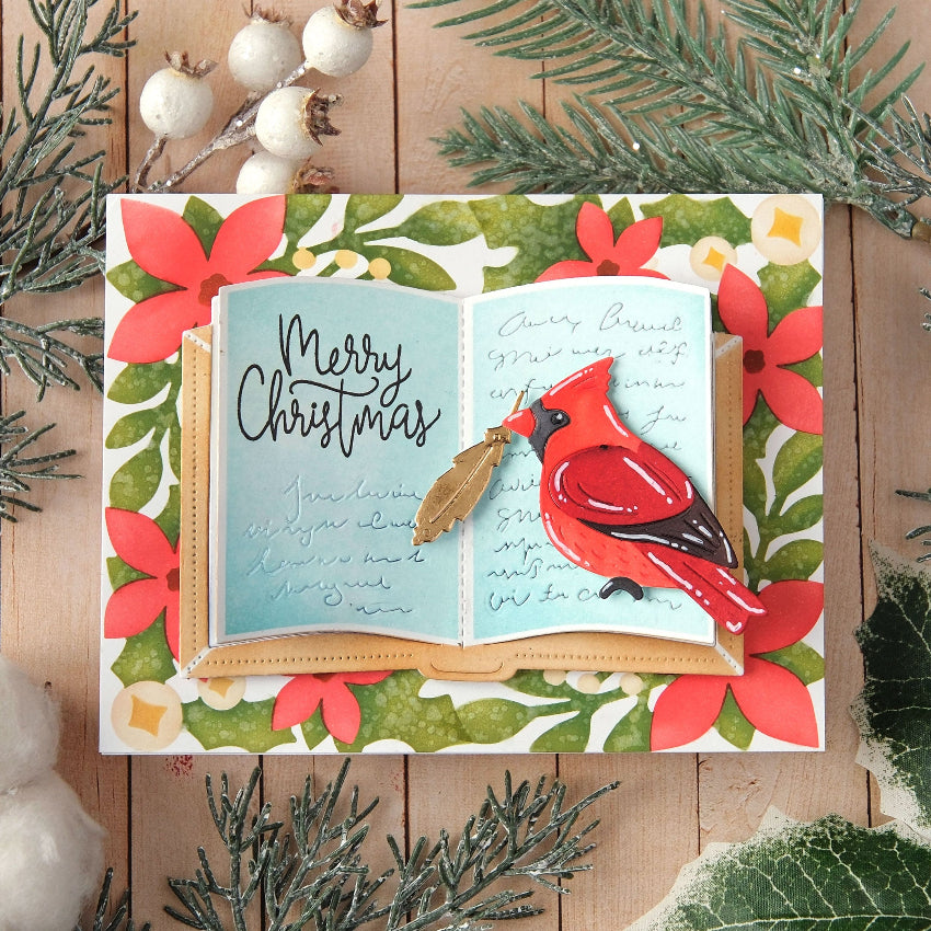Waffle Flower Poinsettia Frame Sentiments Clear Stamps 422138 book
