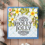 Waffle Flower Poinsettia Frame Sentiments Matching Dies 422139 christmas