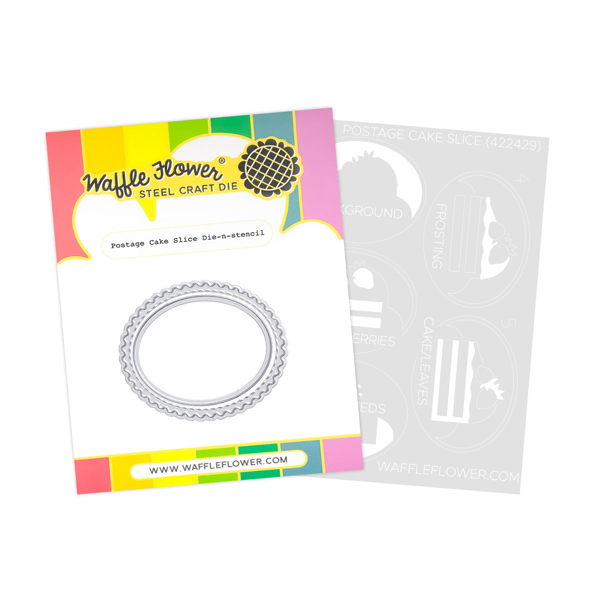 Waffle Flower Postage Cake Slice Die-n-stencil 422429