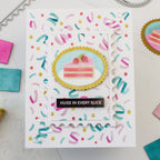 Waffle Flower Postage Cake Slice Die-n-stencil 422429 confetti