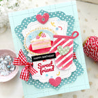 Waffle Flower Postage Cake Slice Die-n-stencil 422429 sweet friend
