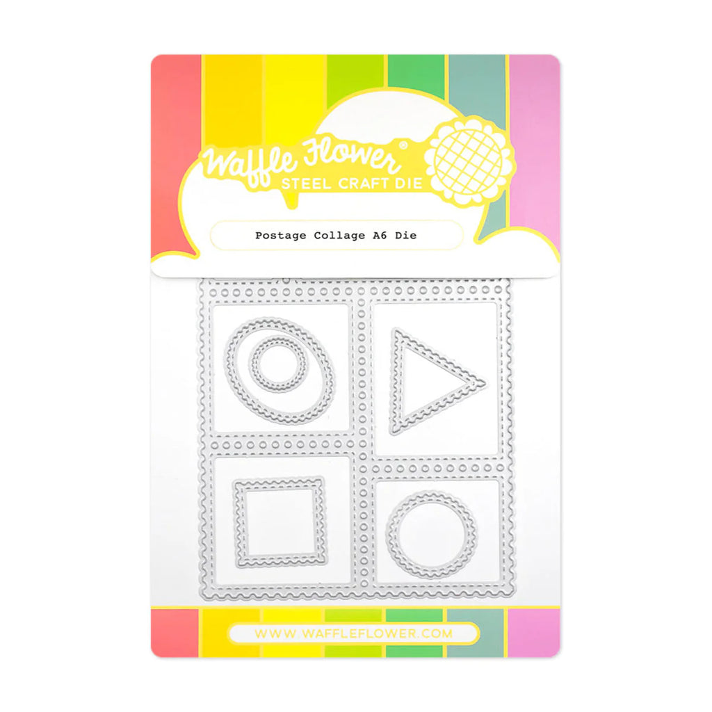 Waffle Flower Postage Collage A6 Die and A6 Blocks Die Set product image 1