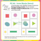Waffle Flower Postage Collage A6 Inner Blocks Stencil 422434 directions