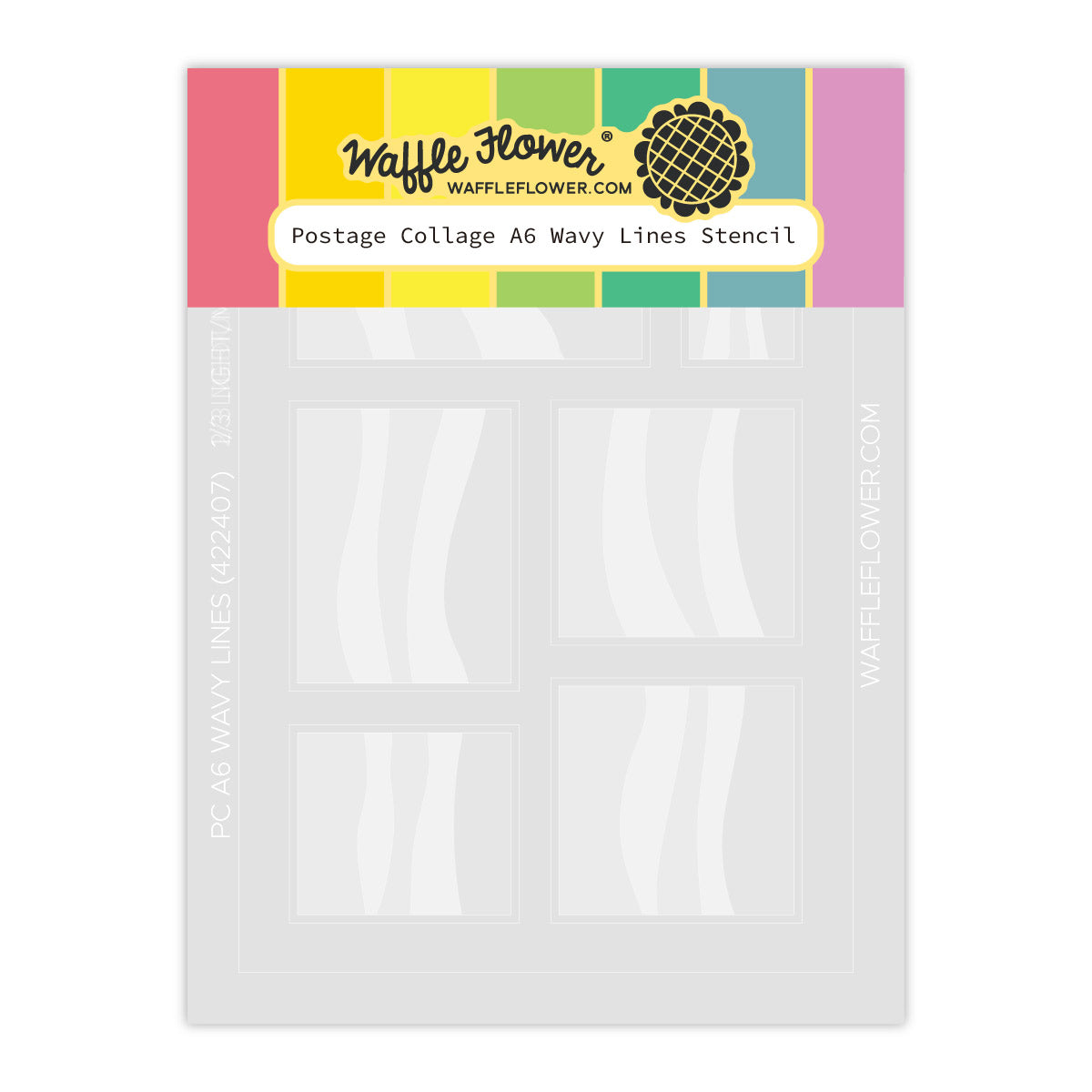 Waffle Flower Postage Collage A6 Wavy Lines Stencils 422407