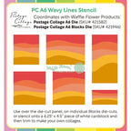 Waffle Flower Postage Collage A6 Wavy Lines Stencils 422407 directions
