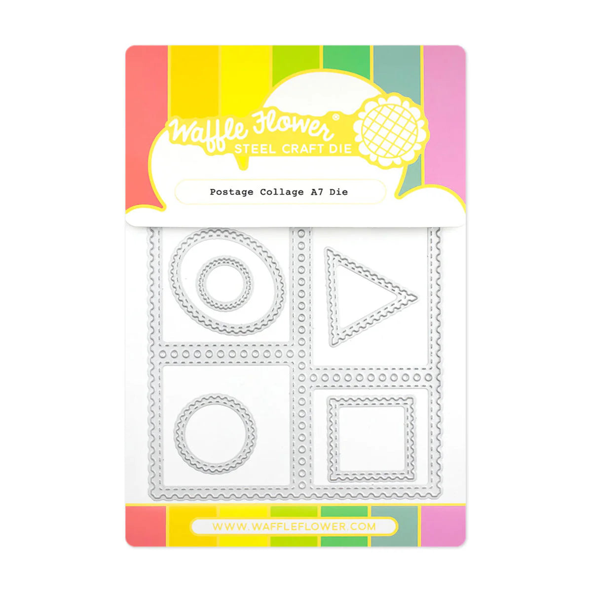 Waffle Flower Postage Collage A7 Die and A7 Blocks Die Set product image 1