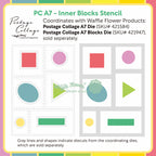 Waffle Flower Postage Collage A7 Inner Blocks Stencil 422435 directions