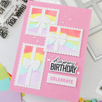 Waffle Flower Postage Collage A7 Inner Blocks Stencil 422435 happy birthday