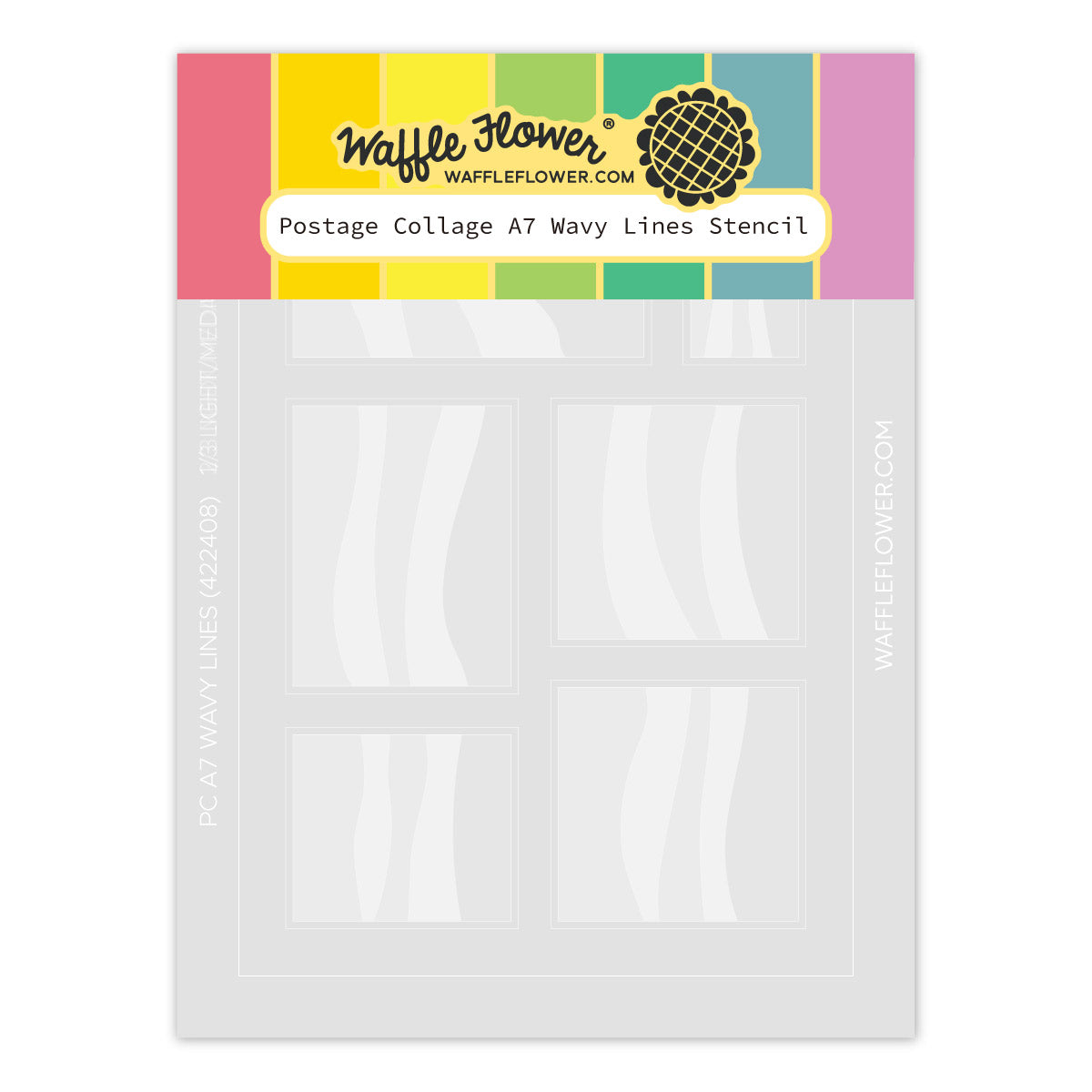 Waffle Flower Postage Collage A7 Wavy Lines Stencils 422408