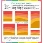 Waffle Flower Postage Collage A7 Wavy Lines Stencils 422408 directions