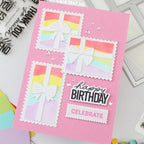 Waffle Flower Postage Collage A7 Wavy Lines Stencils 422408 happy birthday