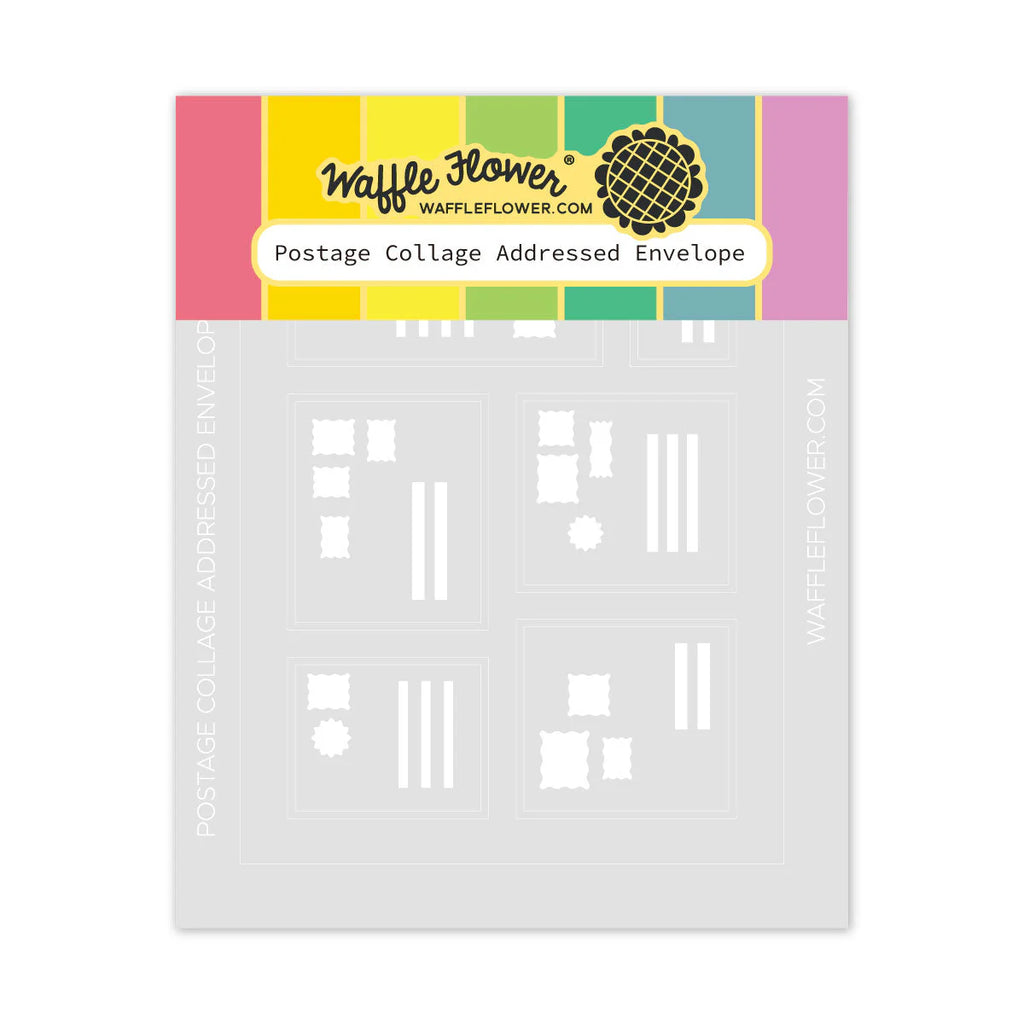 Waffle Flower Postage Collage Addressed Envelope Stencils 422000