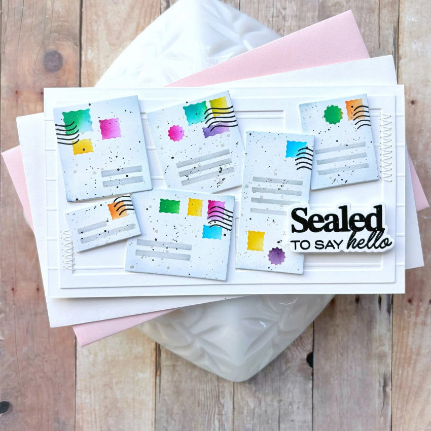 Waffle Flower Postage Collage Addressed Envelope Stencils 422000 envelopes