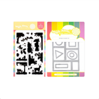 Waffle Flower Postage Collage Autumn Sunset Clear Stamp and Postage Collage Die Set