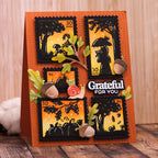 Waffle Flower Postage Collage Autumn Sunset Clear Stamp and Postage Collage Die Set grateful