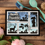 Waffle Flower Postage Collage Autumn Sunset Clear Stamps 422273 blessed