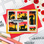 Waffle Flower Postage Collage Autumn Sunset Clear Stamps 422273 celebrate