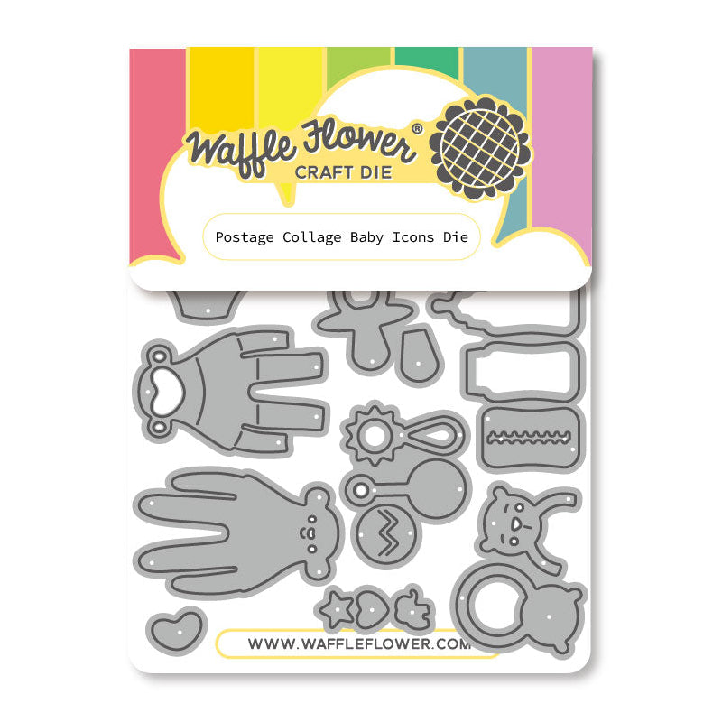 Waffle Flower Postage Collage Baby Icons Dies 422526