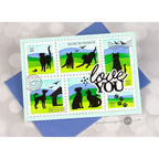 Waffle Flower Postage Collage Cat Silhouettes Clear Stamps 422291 paw prints