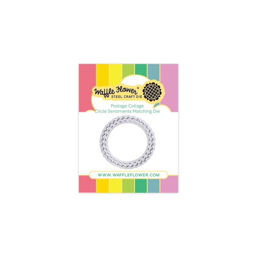 Waffle Flower Postage Collage Circle Sentiments Clear Stamp and Die Set product image 2