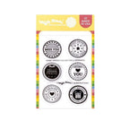 Waffle Flower Postage Collage Circle Sentiments Clear Stamps 422067