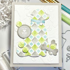 Waffle Flower Postage Collage Circle Sentiments Clear Stamps 422067 dog bone