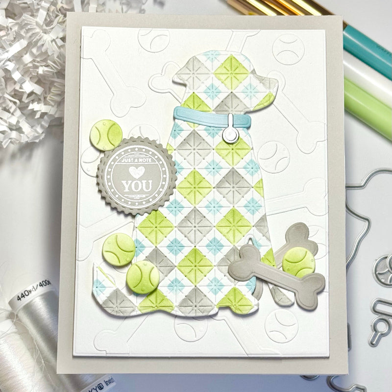 Waffle Flower Postage Collage Circle Sentiments Clear Stamps 422067 dog bone