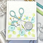 Waffle Flower Postage Collage Circle Sentiments Clear Stamps 422067 with love