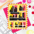 Waffle Flower Postage Collage City Sunset Clear Stamps 422353 from me to you card