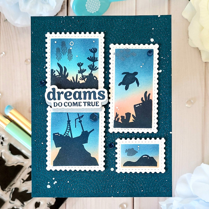Waffle Flower Postage Collage Coral Reef Silhouettes Dies 422462 ship
